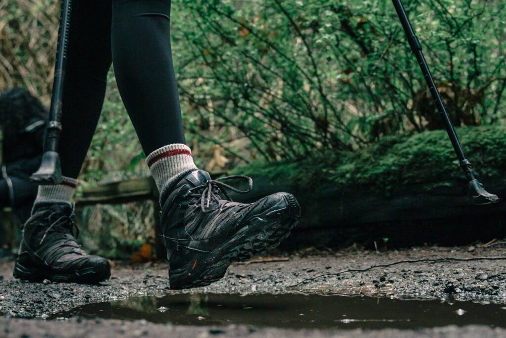 hiker off trail damaging fragile soil