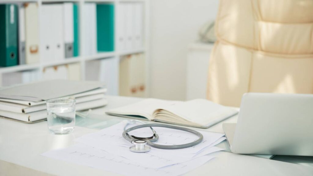 stethoscope on doctor desk