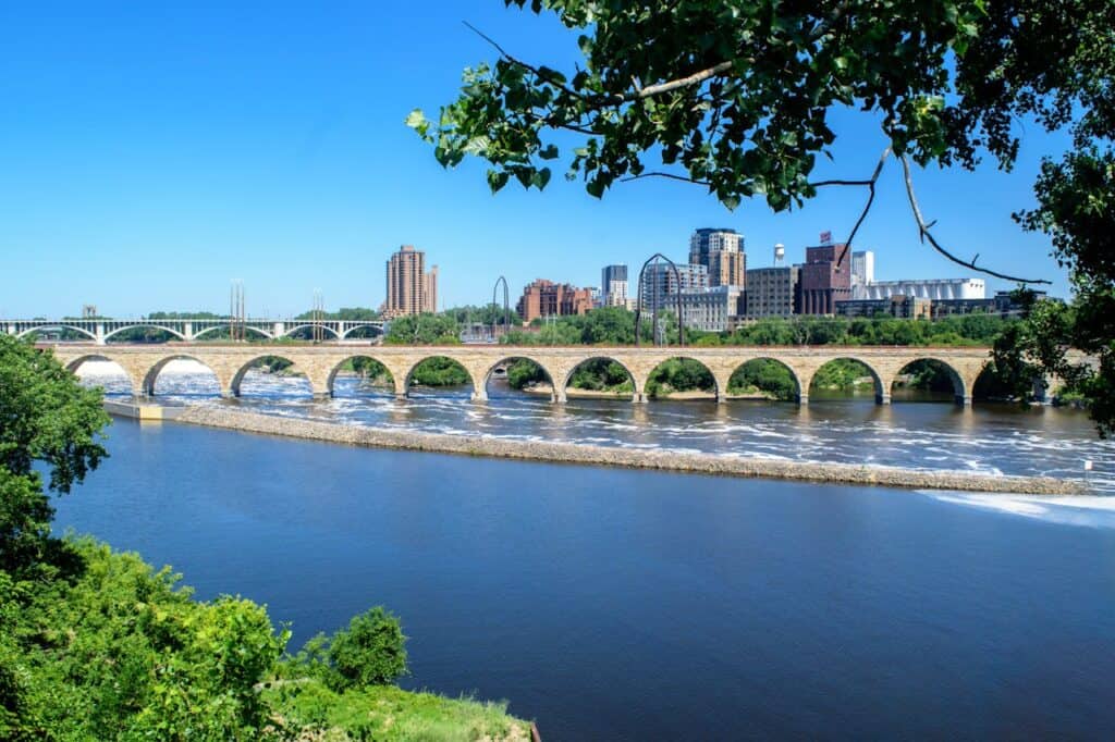 Scenic View of Stone Arch Bridge in Minneapolis