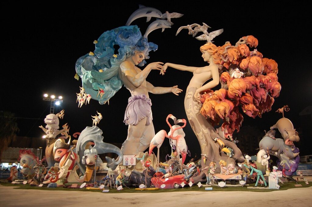 Las Fallas giant papier-mâché sculptures Valencia