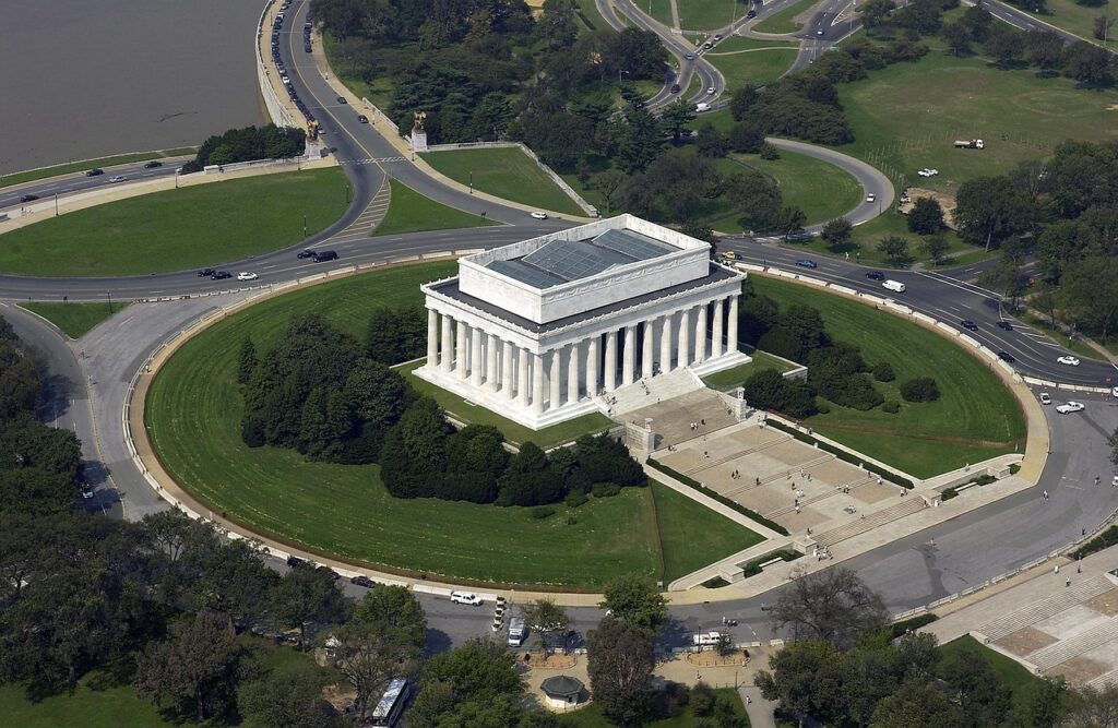 Washington DC traffic circle aerial