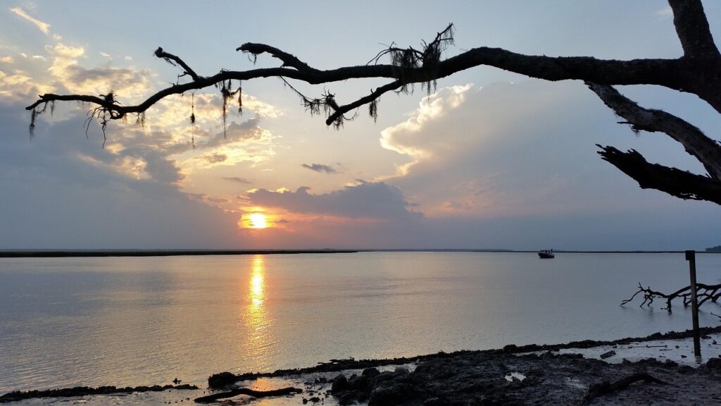 Water, Cumberland island, Sunset image.