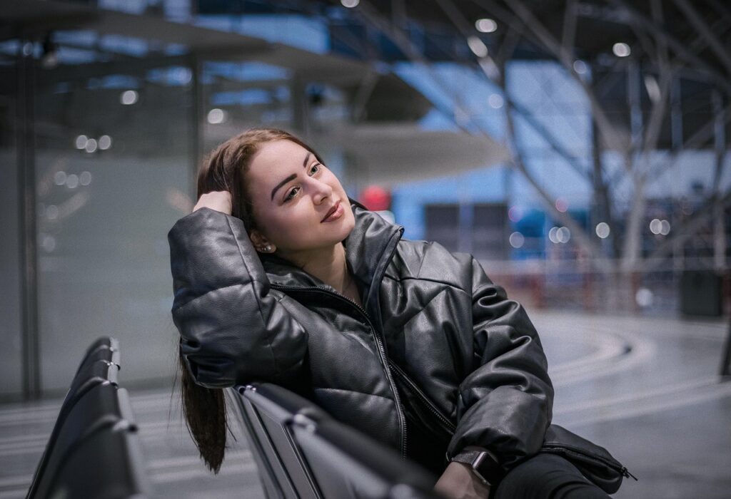 traveler with daypack airport freedom
