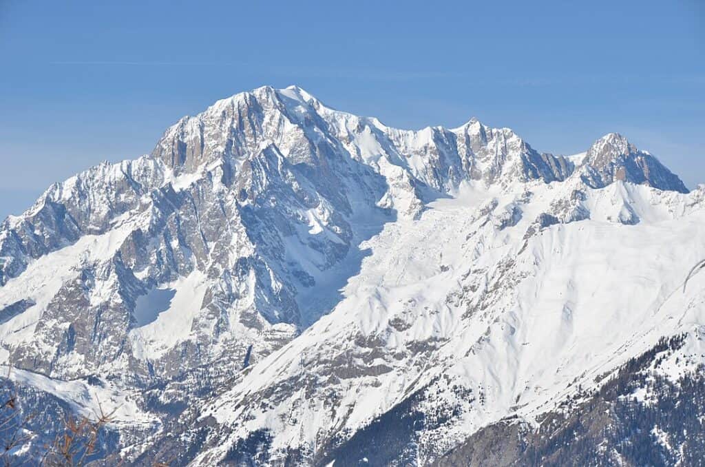 Chamonix Mont Blanc skiing aerial view
