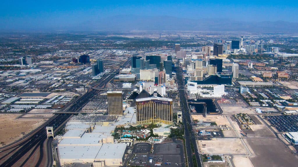 Aerial photo of the entire Las Vegas Strip