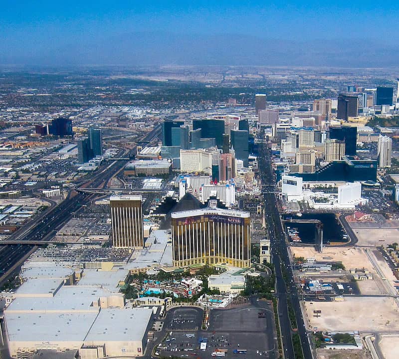 Aerial photo of the entire Las Vegas Strip