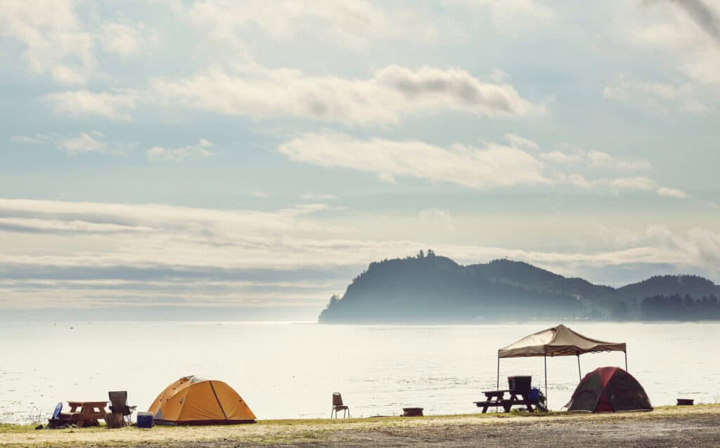 Beach camping