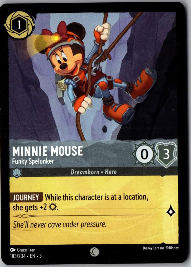 real paper surface scan of a random Disney lorcana trading game card.