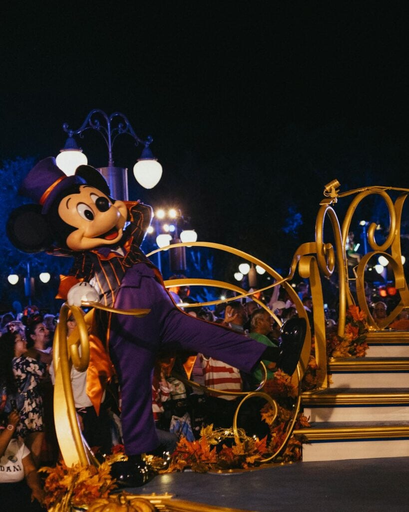Festive Mickey Mouse at Nighttime Disney Parade