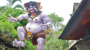 Nyepi Ogoh-ogoh demon parade Bali Indonesia gamelan torches masks
