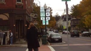Crossroad of Vermont Byway US Route 4 autumn foliage orchards barns