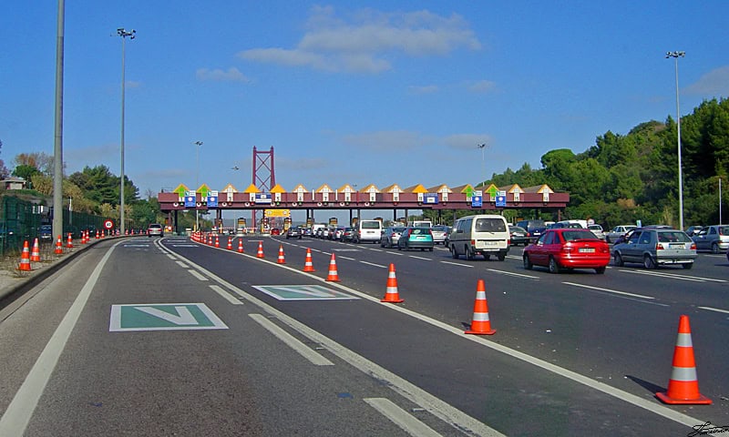 “Portugal electronic toll road sign