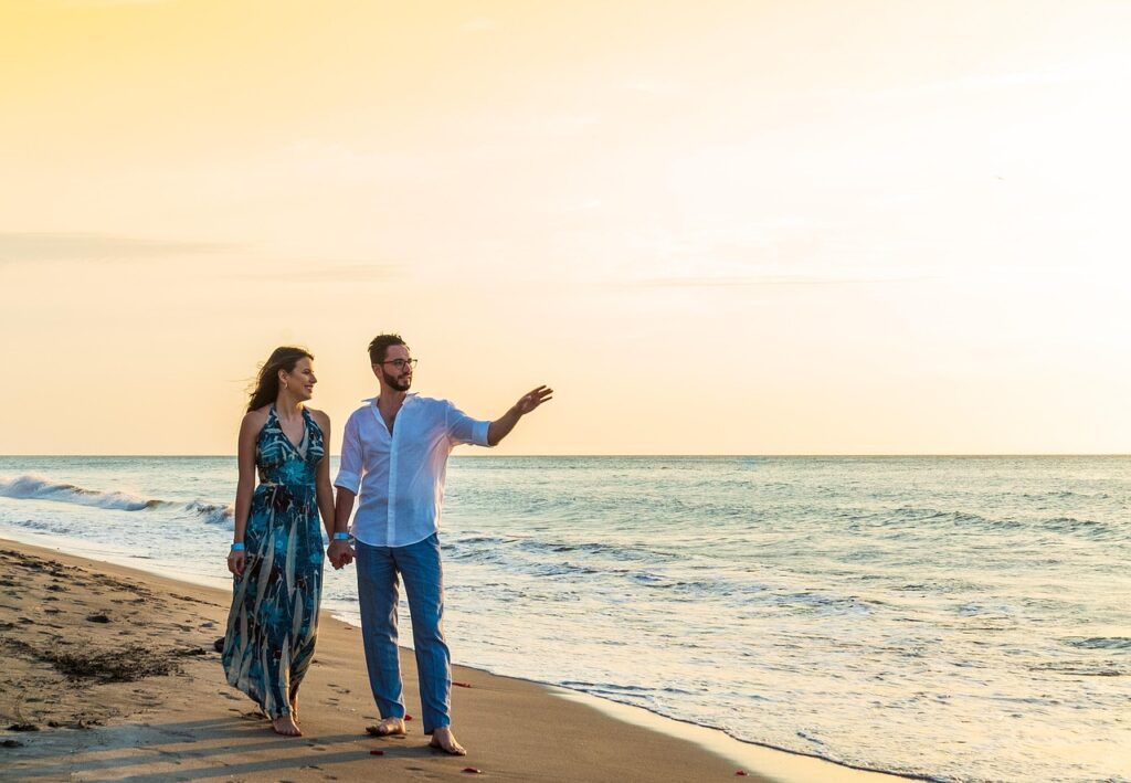 Beach, Nature, Couple image.