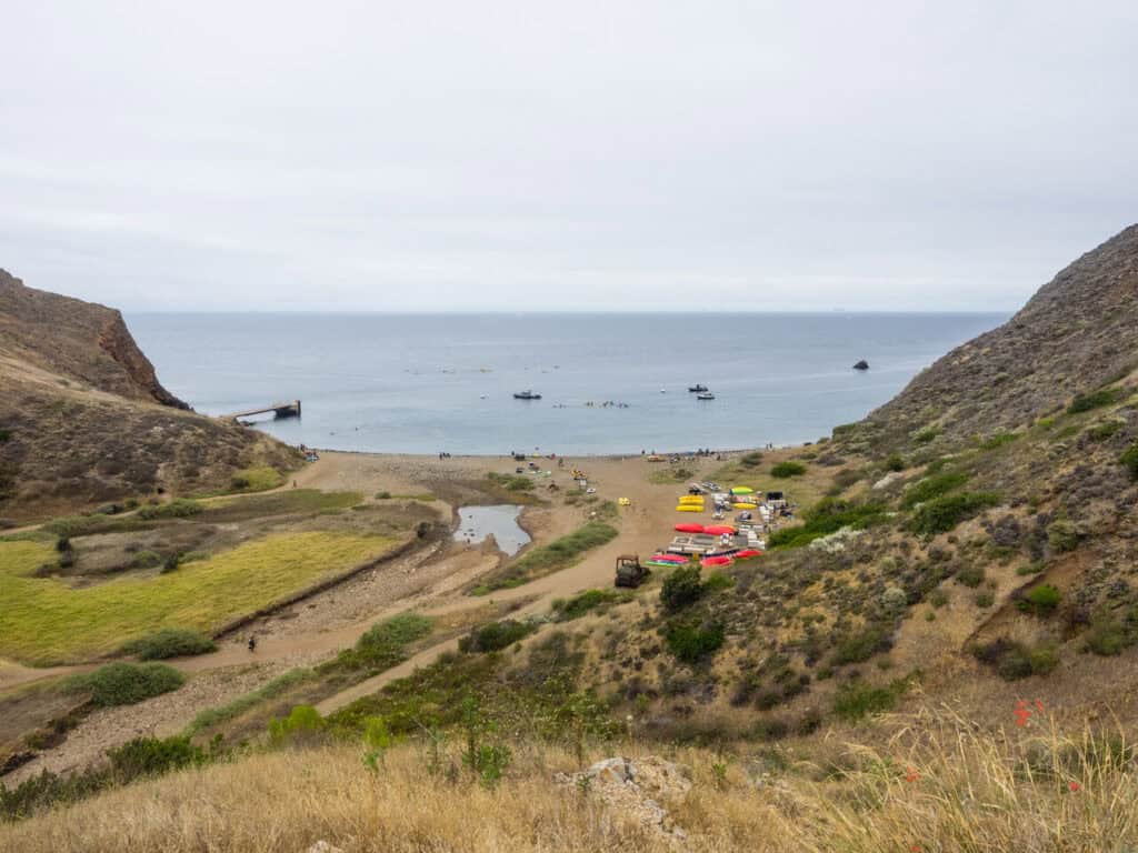 Santa Cruz Island is the largest of the eight islands in the Channel Islands located off the coast of California.