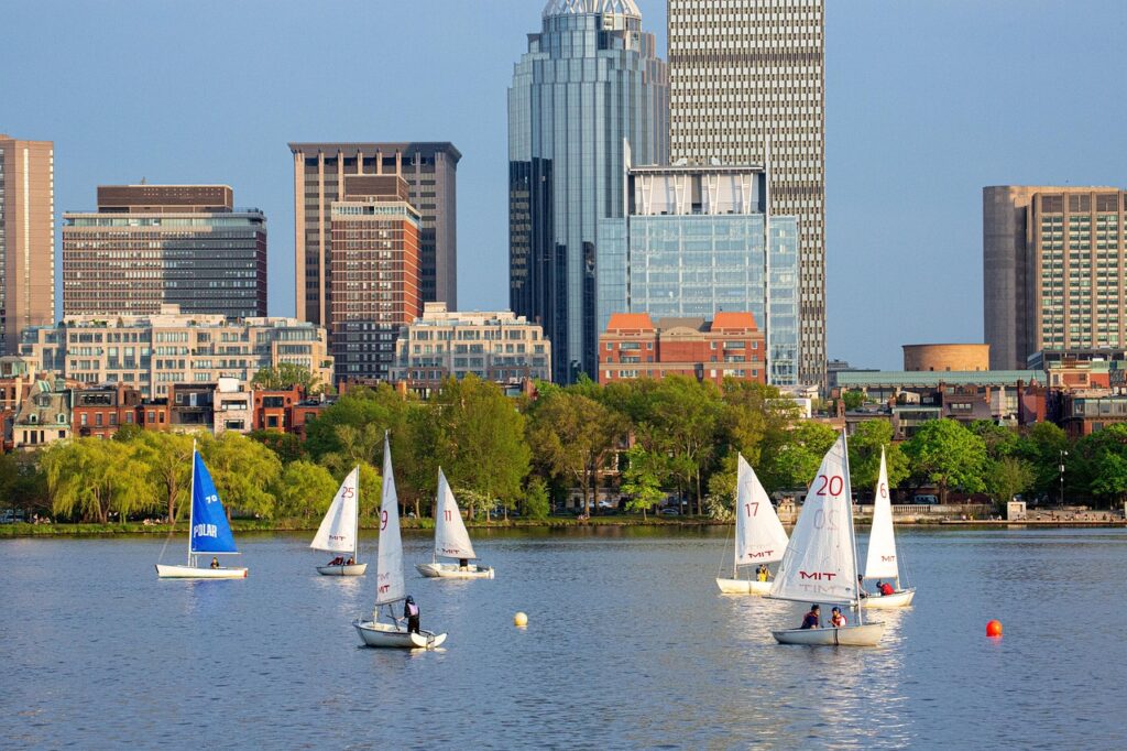 Charles river, River, Sailboats image.