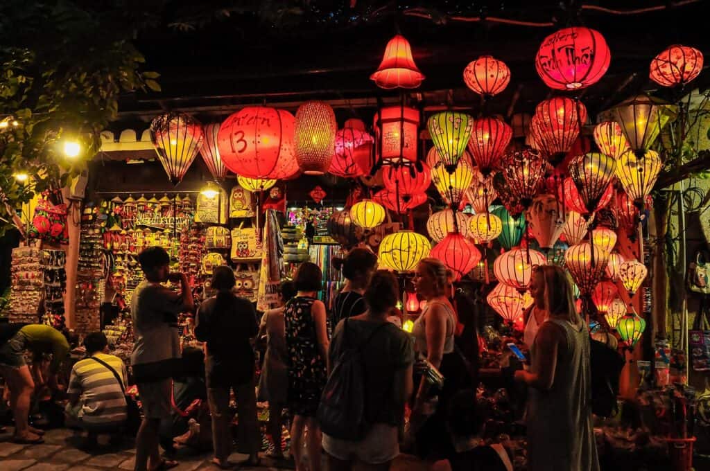 Street Markets and Temples in Vietnam