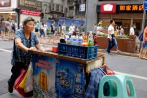 Bottled water street vendor
