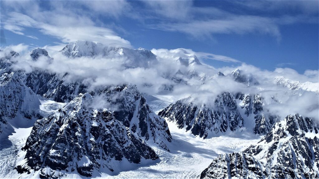 Denali mountain peak clear sky