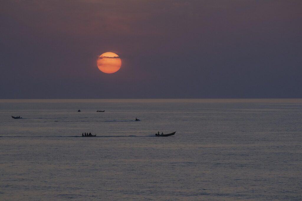 Northern iran, Sea, Sunset image.