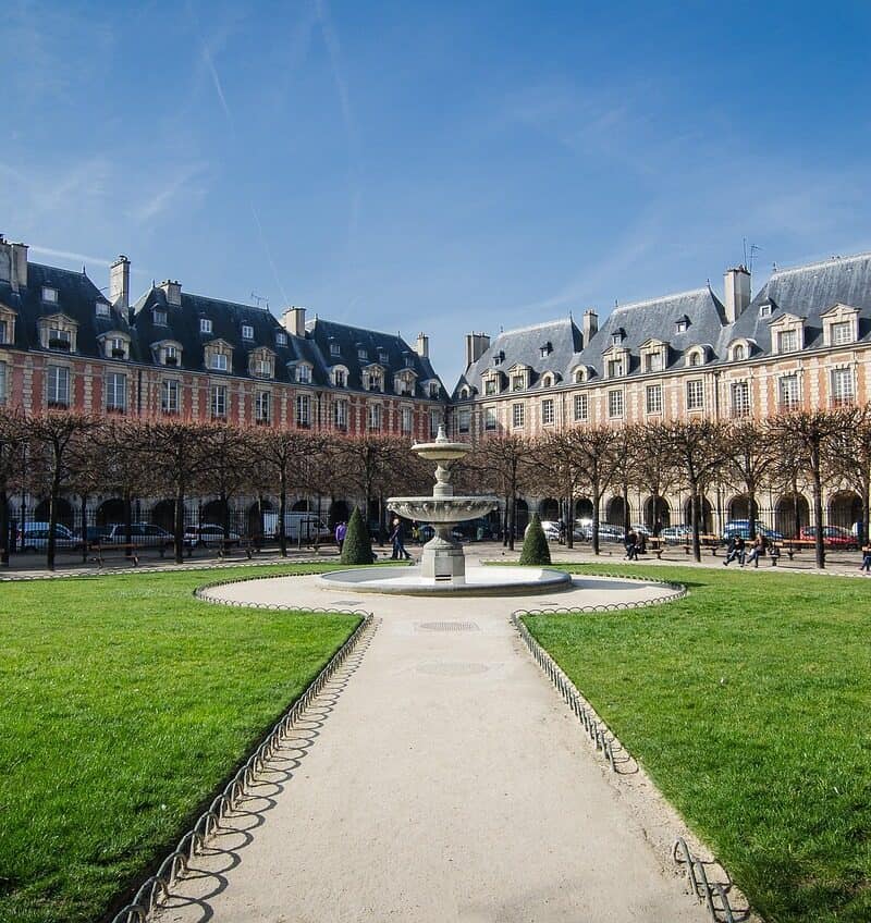 Place des Vosges Paris morning light historic architecture