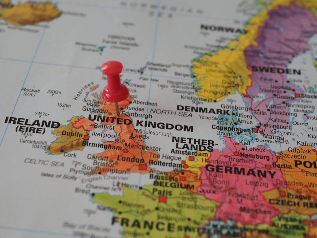 European Countries on map