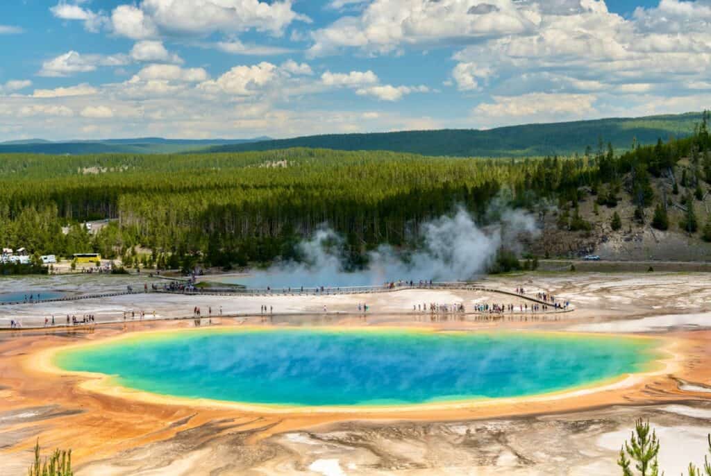 Grand Prismatic Spring And Midway Geyser Basin