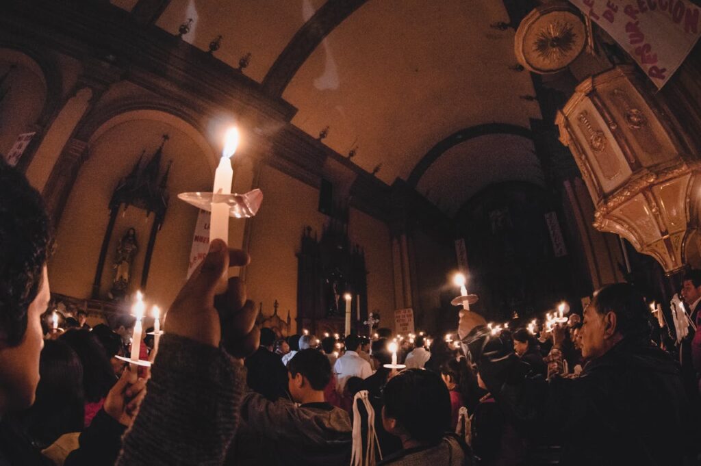 candlelit religious procession Italy