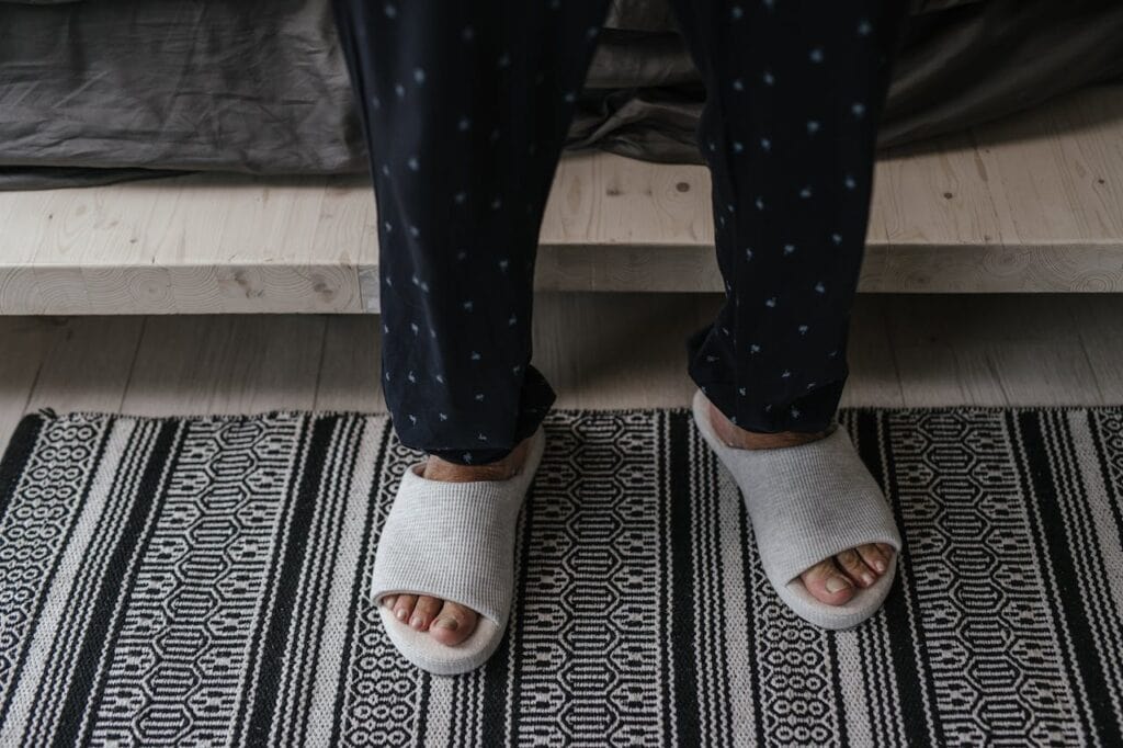 person wearing indoor shoe