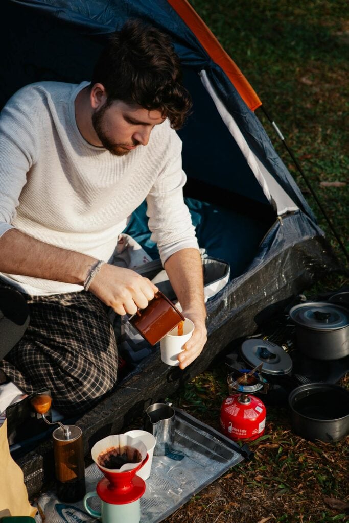 camp mug coffee steam