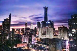 Beijing skyline at night