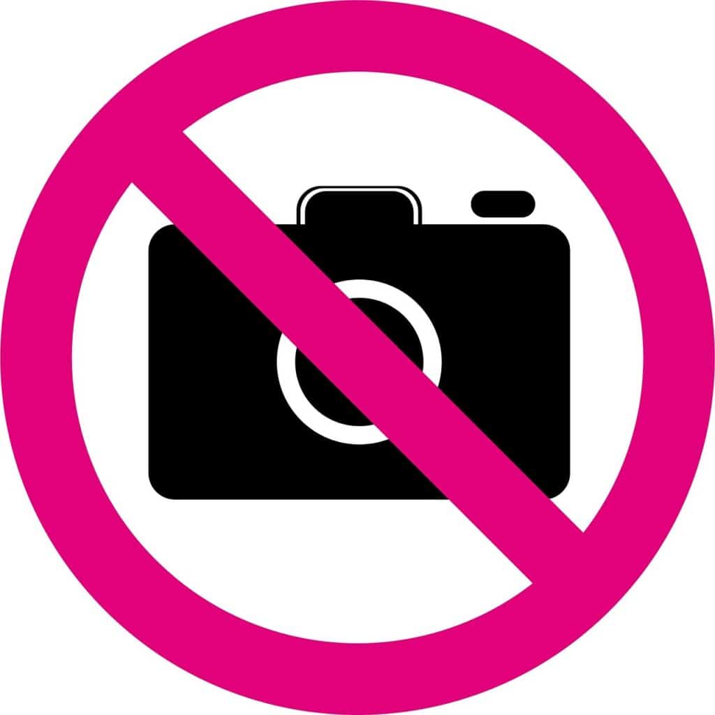 photography prohibited sign