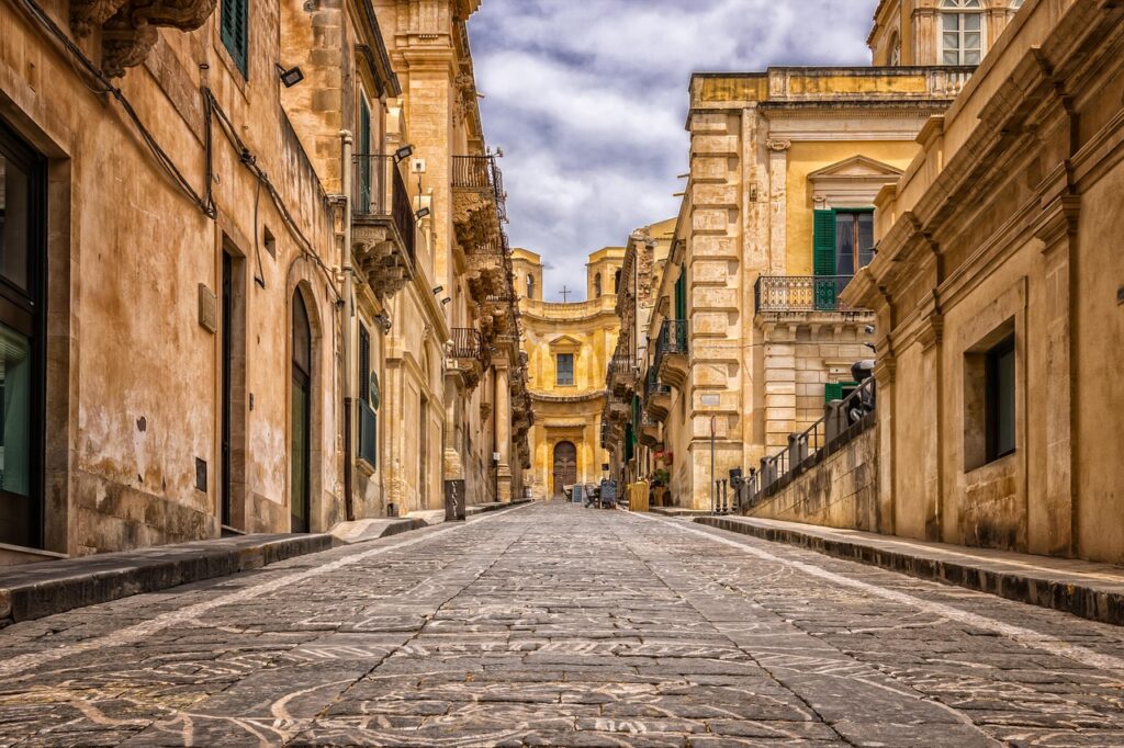 ancient Roman street stones Italy