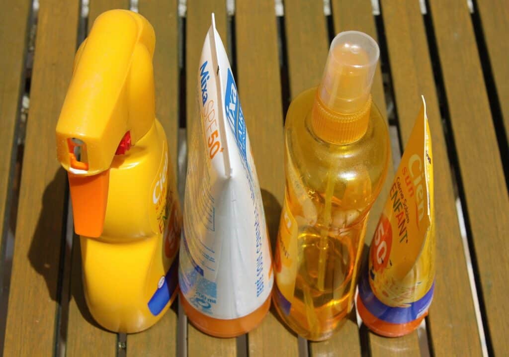 Sunscreen and Insect Repellent for camping