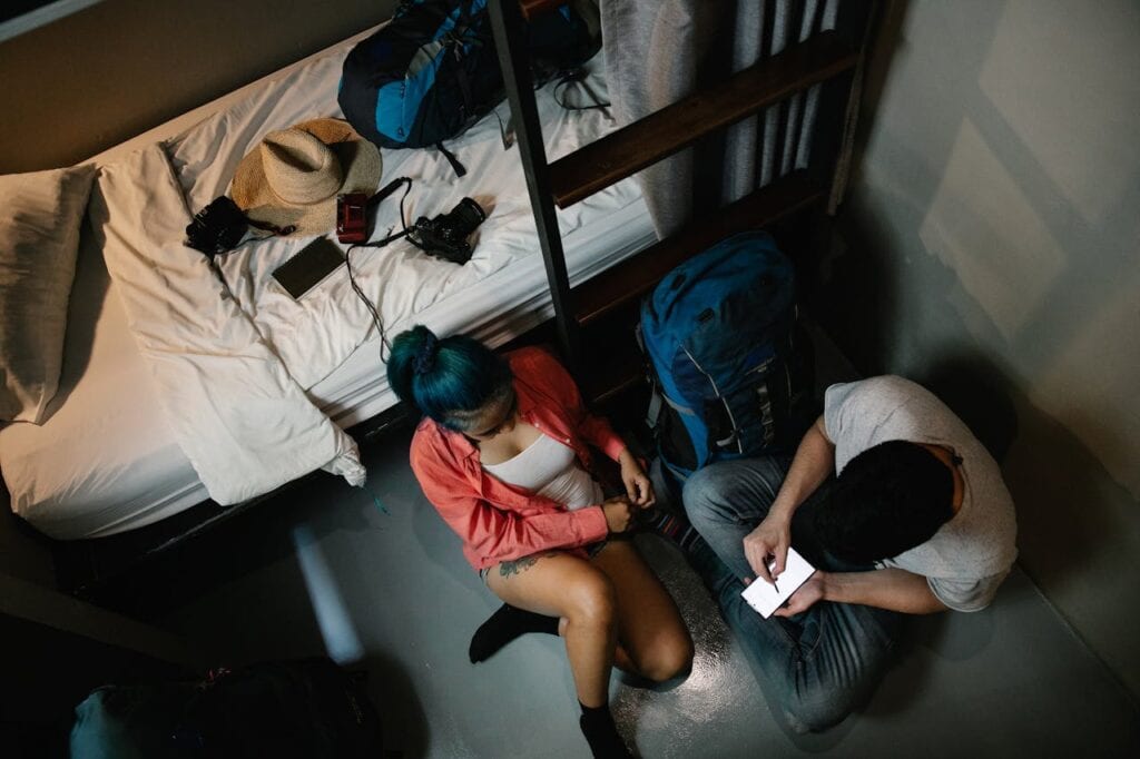 tourist staying in hostels