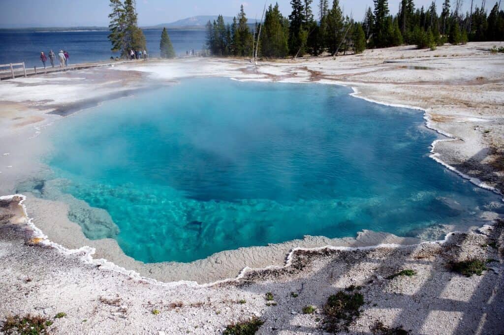 West Thumb Geyser Basin And Yellowstone Lake
