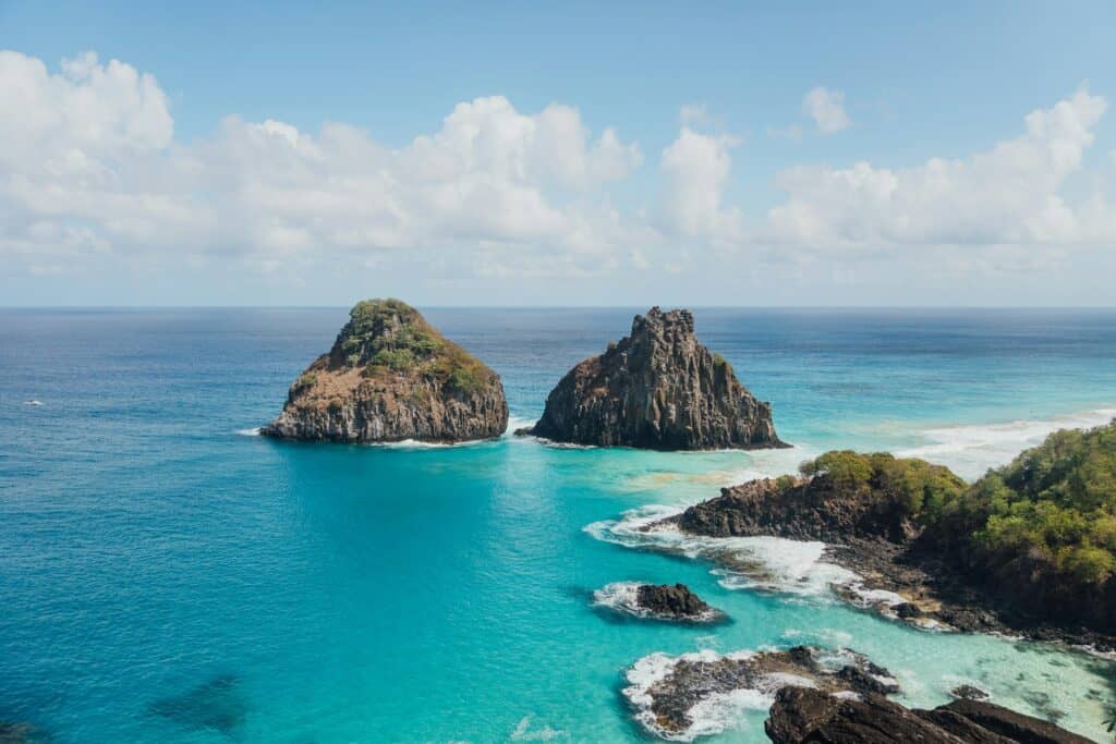 “Fernando de Noronha Sancho Bay aerial view
