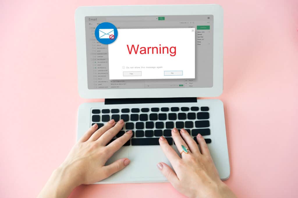 phishing email laptop