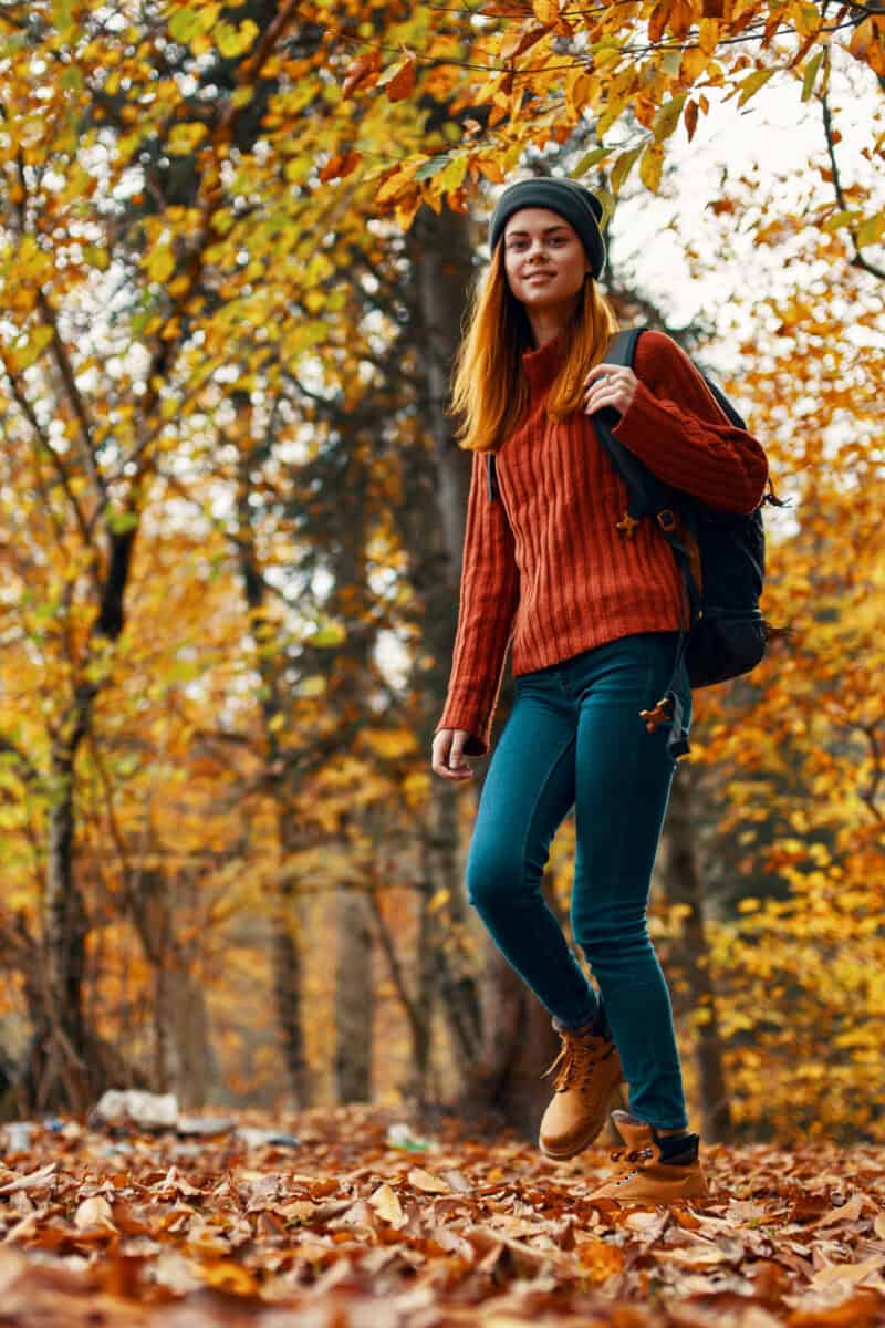 solo traveler fall road trip autumn leaves