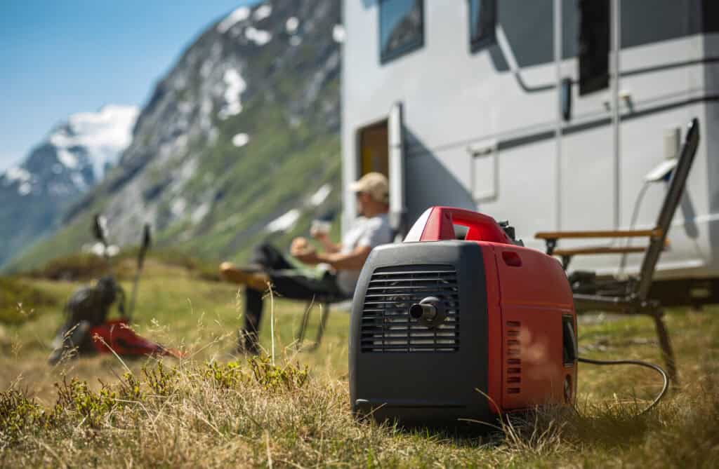 Using Portable Gasoline Inverted Generator While Dry Camping in a Camper Van.