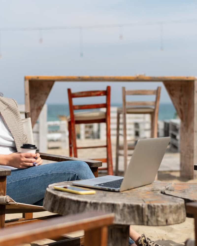 working from cafe abroad