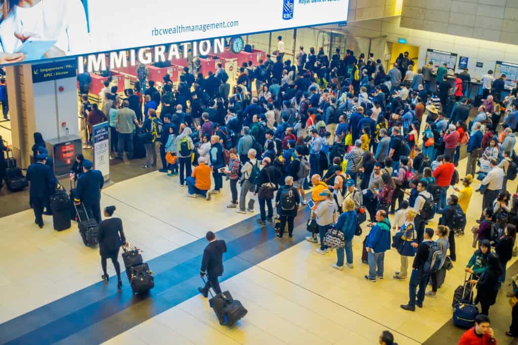 Immigration control airport