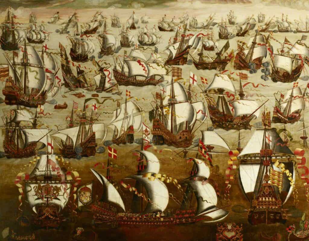 British (English) School; English Ships and the Spanish Armada, August 1588