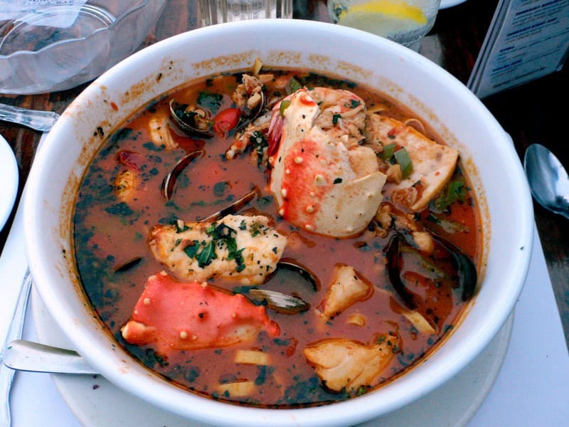San Francisco cioppino seafood stew bowl