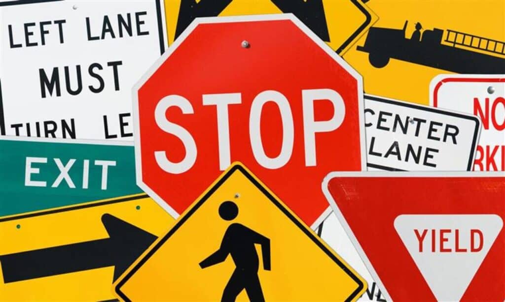 Traffic Signs: Compilation of Various Street Signs - Stop, Yield, Exit and More