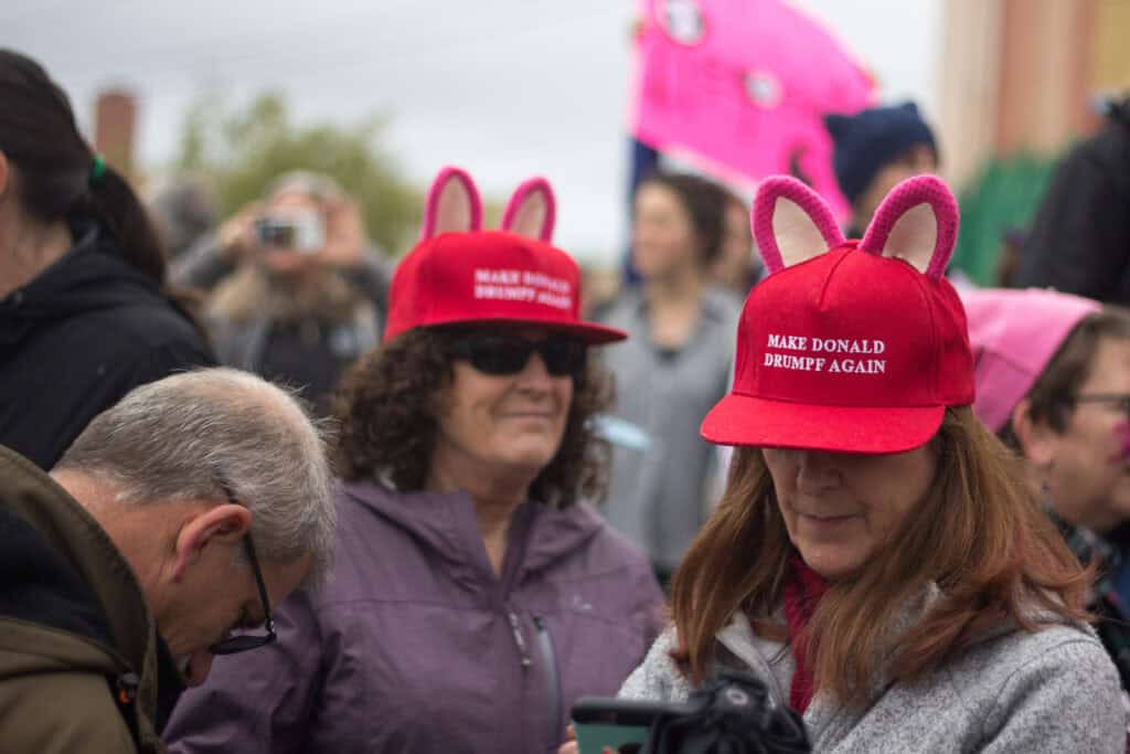 Tourists wearing MAGA hats Mexico