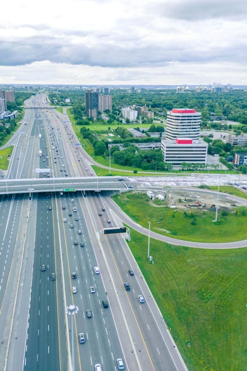cars merging lanes highway