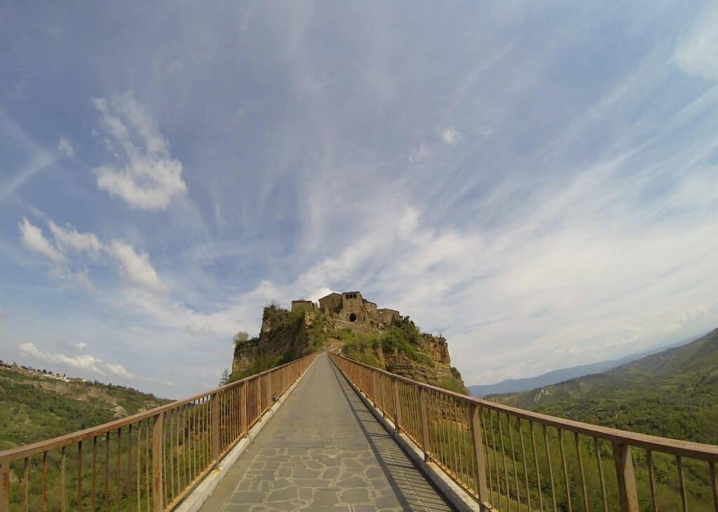 cobblestone streets of Civita di Bagnoregio
