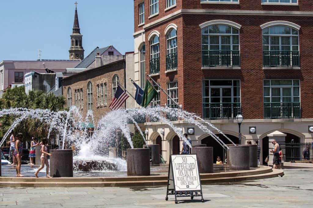 Fountain, City square, Charleston image.