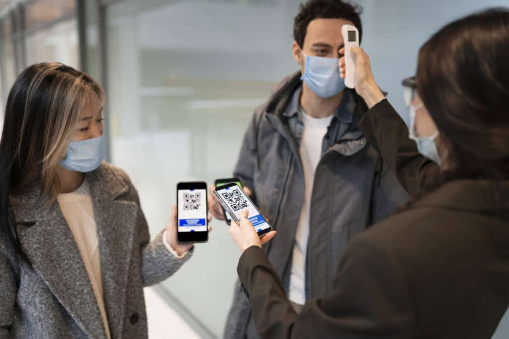“airport health screening thermal camera COVID checkpoint