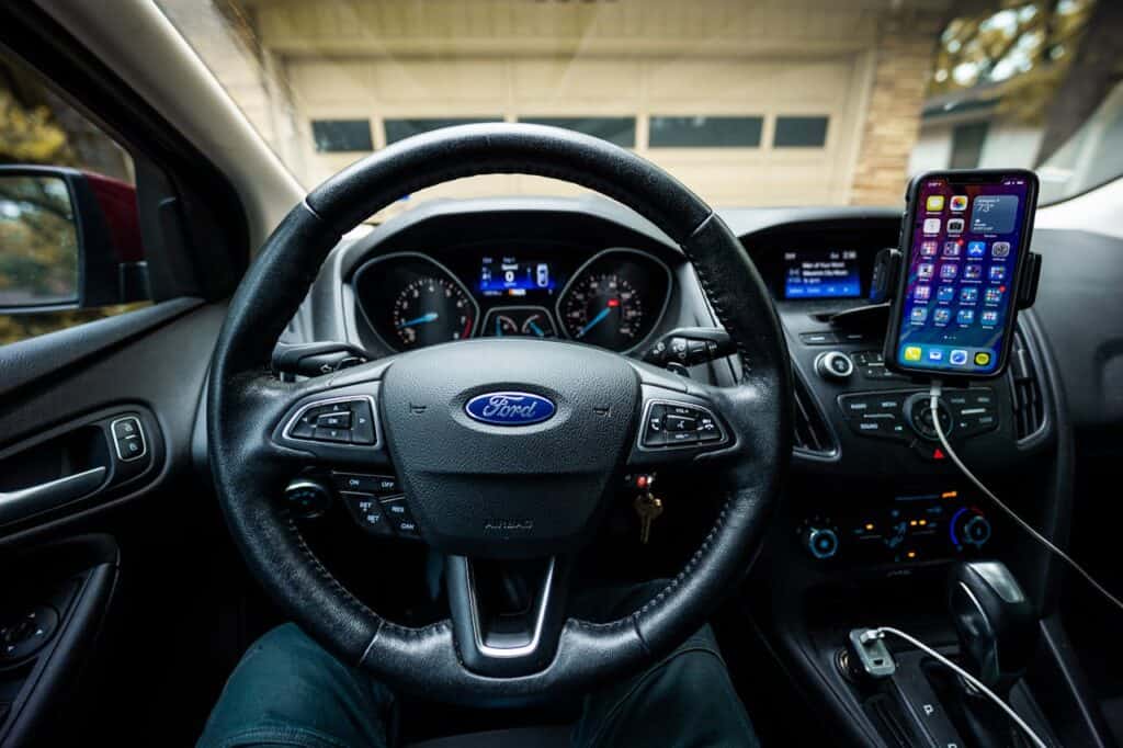 Smartphone in car mount